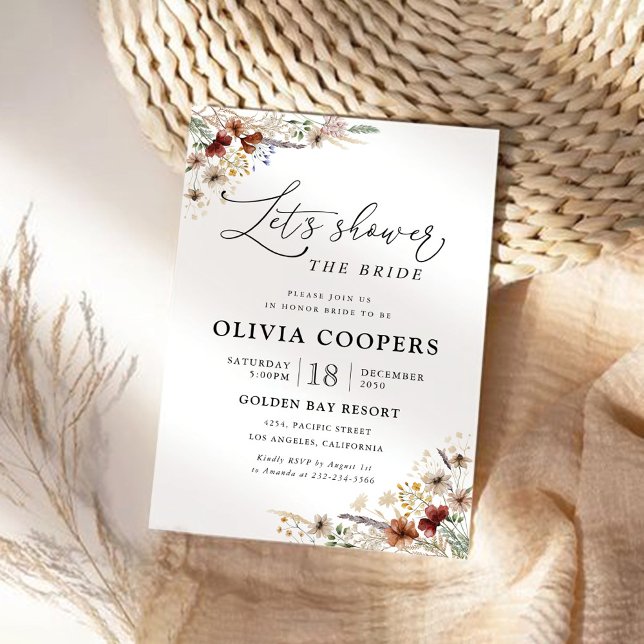 Tiny Wildflower Bridal Shower Invitation (Creator Uploaded)