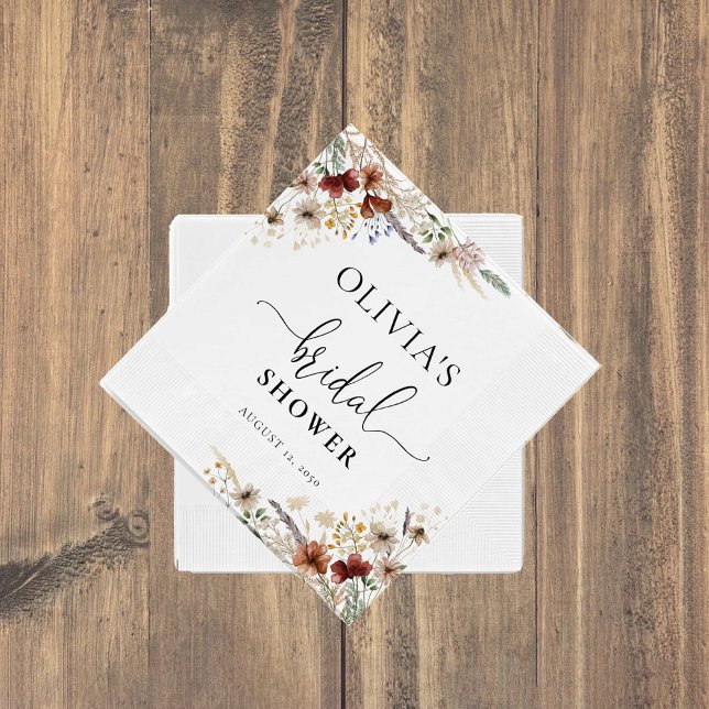 Tiny Wildflower Bridal Shower Paper Napkin (Creator Uploaded)