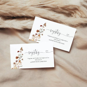 Tiny Wildflower Bridal Shower Registry Enclosure Card