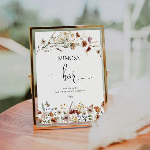 Tiny Wildflower Gold Mimosa Bar Sign