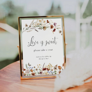 Tiny Wildflower Love Is Sweet Sign
