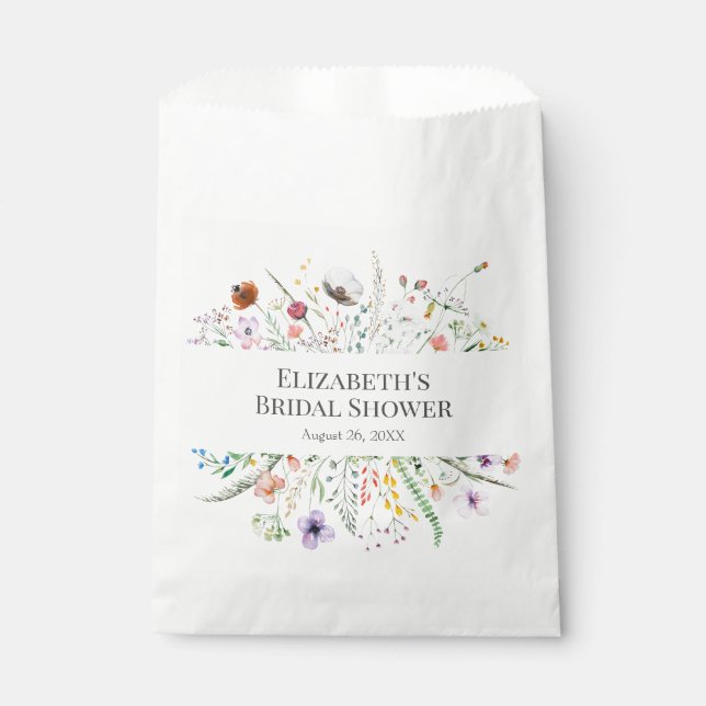 Tiny Wildflower Meadow Bridal Shower  Favour Bags (Front)