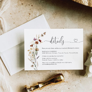 Tiny Wildflower Wedding Details Enclosure Card