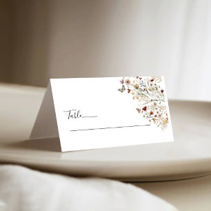 Tiny Wildflower Wedding Folded Place Cards