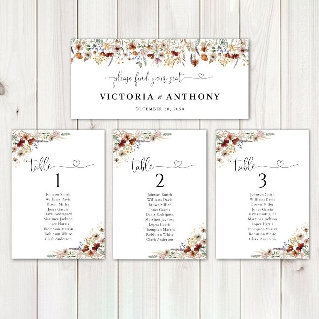 Tiny Wildflower Wedding Head Table Sign (Creator Uploaded)