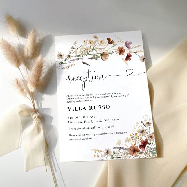 Tiny Wildflower Wedding Reception Enclosure Card (Creator Uploaded)