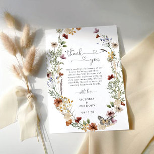 Tiny Wildflower Wedding Thank You Cards