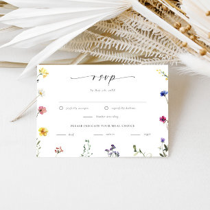 Tiny Wildflowers Wedding RSVP Card