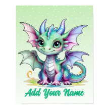 Tiny Wings Dragon – Personalised Kids Wall Art