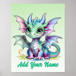 Tiny Wings Dragon – Personalised Kids Wall Art