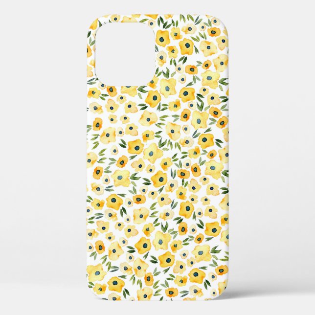 Tiny Yellow Flowers: Watercolor Seamless. Case-Mate iPhone Case (Back)