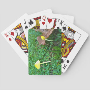 Tiny Yellow Mushrooms Playing Cards