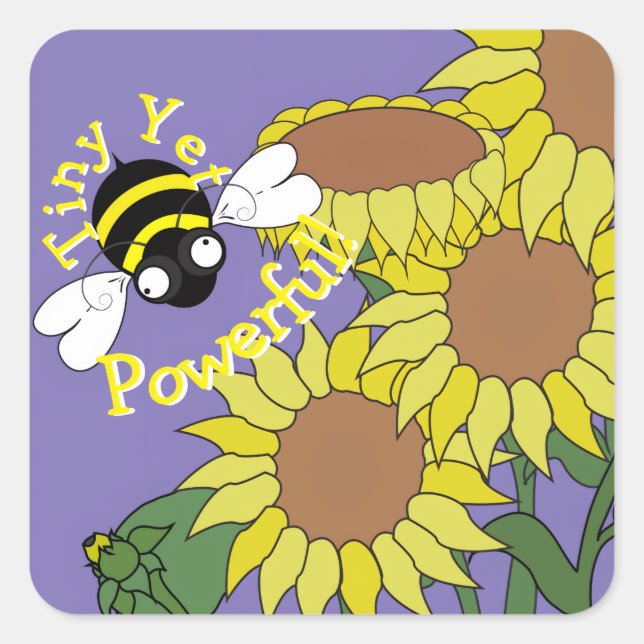 Tiny Yet Powerful Sunflower Sticker (Front)