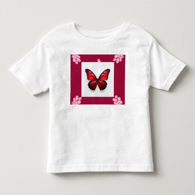 TinyTrend™ Butterfly Toddler Fine Jersey T-Shirt (Front)