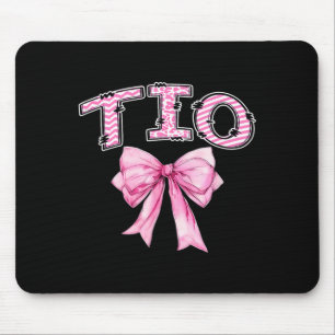 Tio birthday girl matching coquette pink bow mouse mat