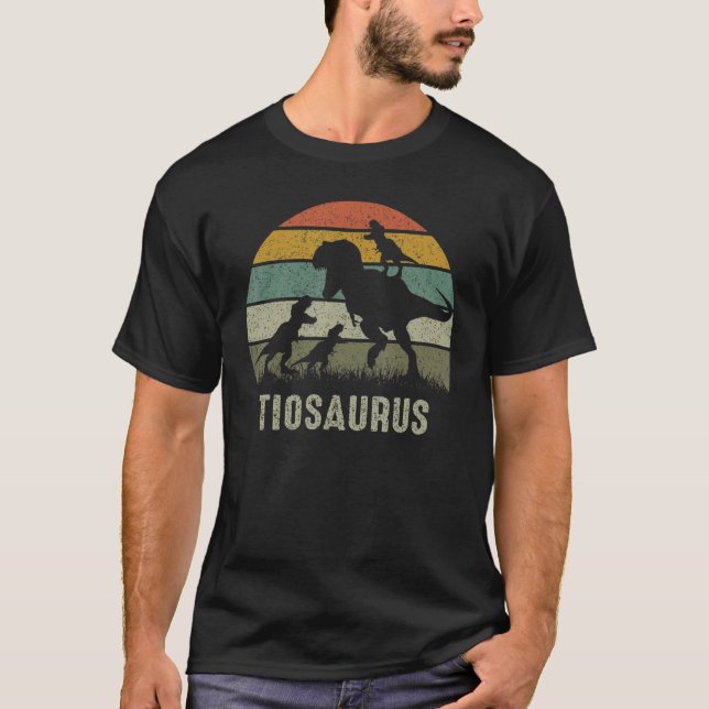 Tio Dinosaur T Rex Tiosaurus 3 Kids Family Matchin T-Shirt (Front)