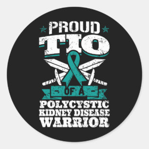 Tio Of A Polycystic Kidney Disease Warrior Uncle P Classic Round Sticker