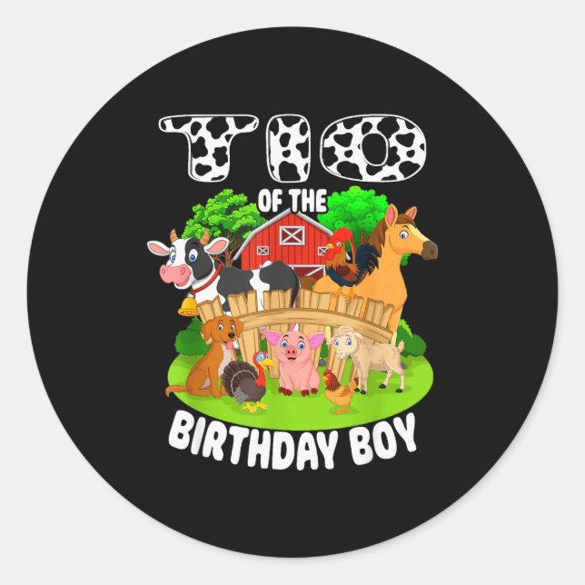Tio Of The Bday Boy Farm Animals Matching Farm The Classic Round Sticker (Front)