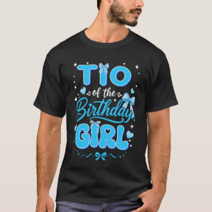 Tio Of The Birthday Girl Family Coquette Bow Blue T-Shirt