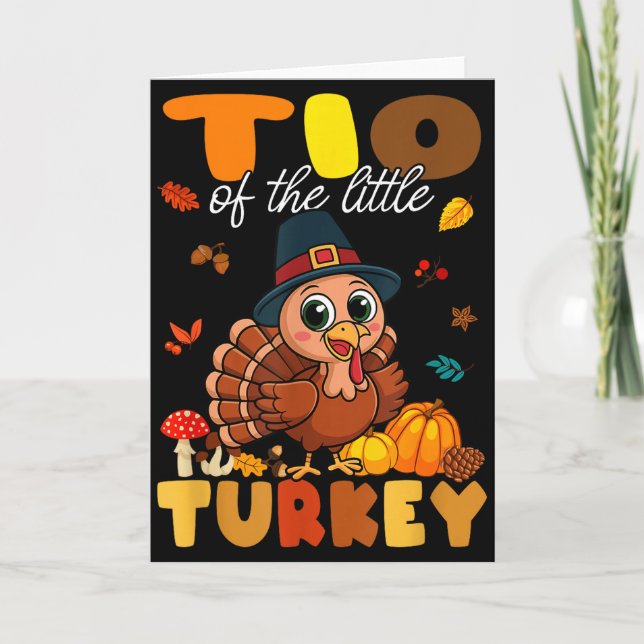 Tio Of The Little Turkey Thanksgiving Baby Shower  Card (Front)
