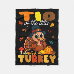 Tio Of The Little Turkey Thanksgiving Baby Shower  Fleece Blanket
