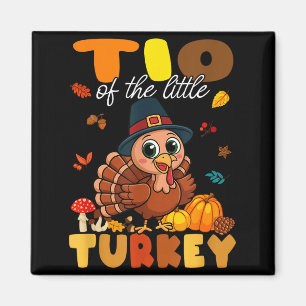 Tio Of The Little Turkey Thanksgiving Baby Shower  Magnet