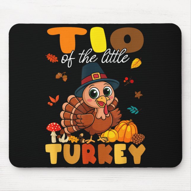 Tio Of The Little Turkey Thanksgiving Baby Shower  Mouse Mat (Front)