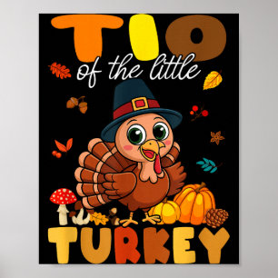 Tio Of The Little Turkey Thanksgiving Baby Shower  Poster