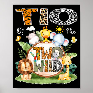 Tio Of The Two Wild 2nd Birthday Boy Jungle Safari Poster