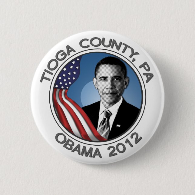 Tioga County for Obama 2012 Portrait 2.25" Button (Front)