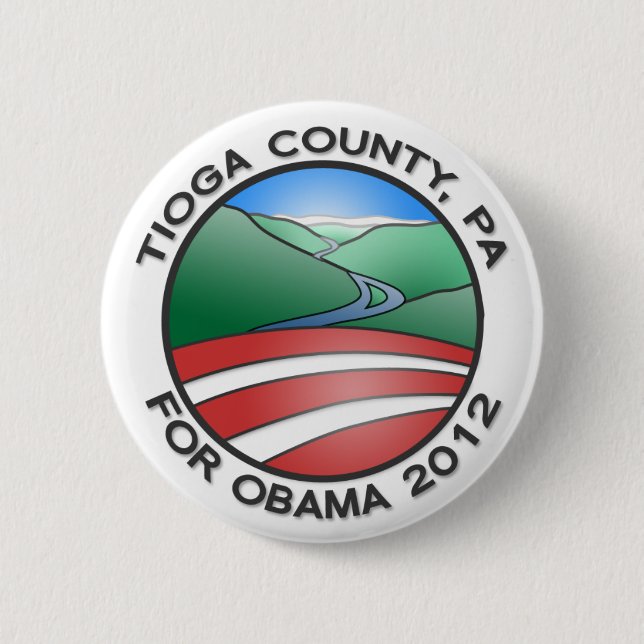 Tioga County PA for Obama 2012 Canyon 2.25" Button (Front)