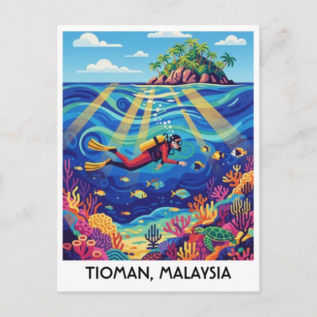 Tioman Malaysia Scuba Diving Postcard (Front)