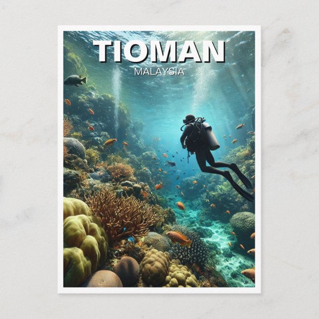 Tioman Malaysia Scuba Diving Postcard (Front)