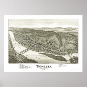 Tionesta, PA Panoramic Map - 1896 Poster
