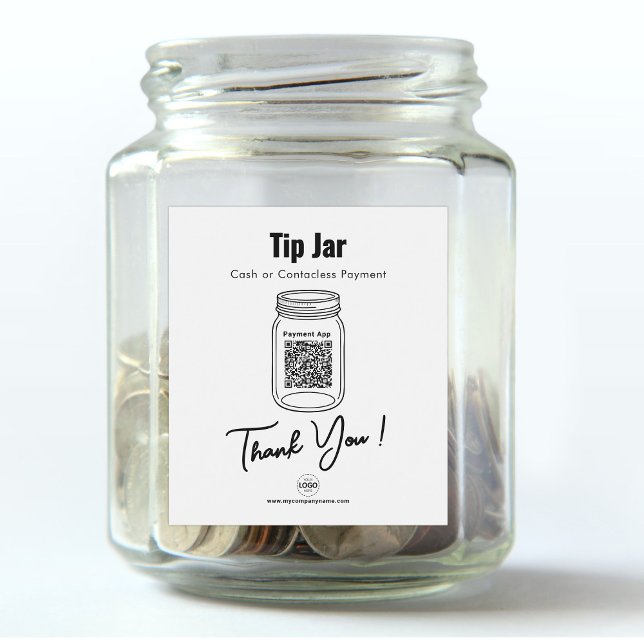 Tip Jar, Custom QR Code Payment App, White Wine Label (Creator Uploaded)