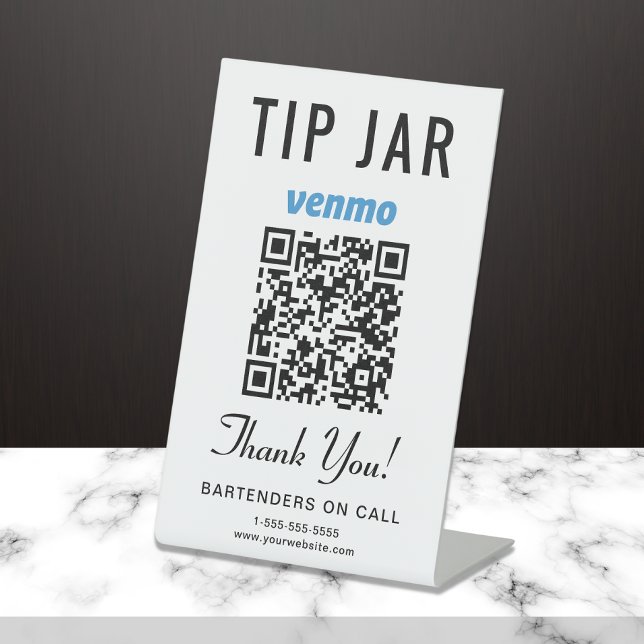 Tip Jar Venmo QR Code Pedestal Sign (Creator Uploaded)