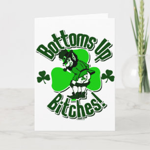 Tip Those Bottoms Up Leprechauns T Shirt Card