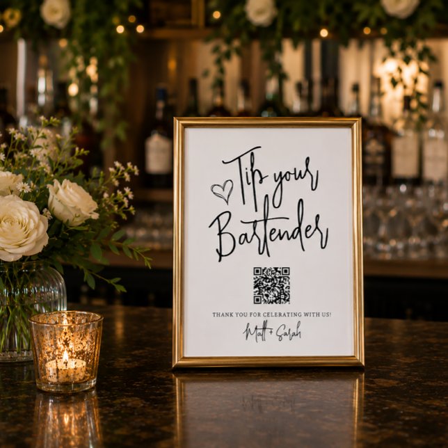 Tip Your Bardender With QR Code Sign (Creator Uploaded)
