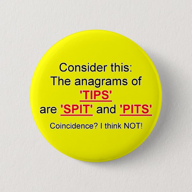 Tip your bartender 6 cm round badge (Front)