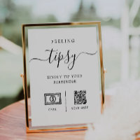 Tip Your Bartender Sign, Wedding Bar Tip Sign