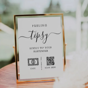 Tip Your Bartender Sign, Wedding Bar Tip Sign