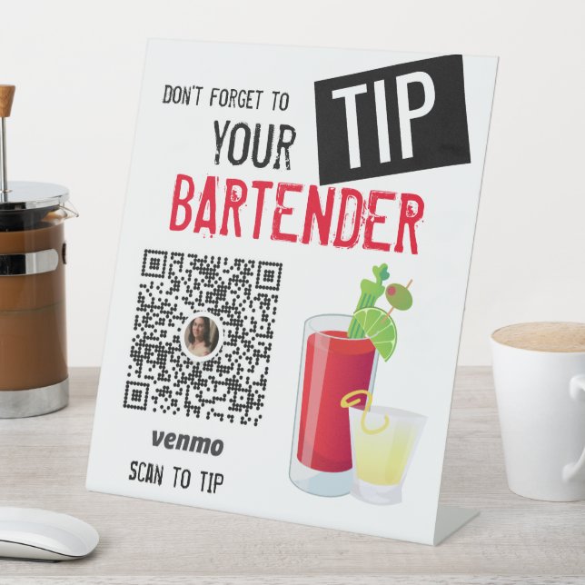 Tip Your Server Bartender Venmo Sign (In SItu)