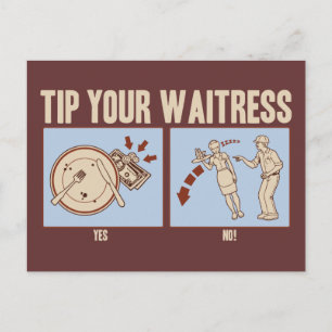 Tip Your Waitress Postcard