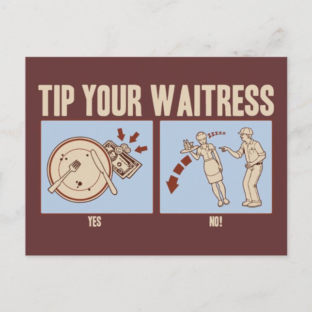 Tip Your Waitress Postcard (Front)