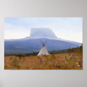 Tipi,Chief Mountain, Glacier National Park Montana Poster