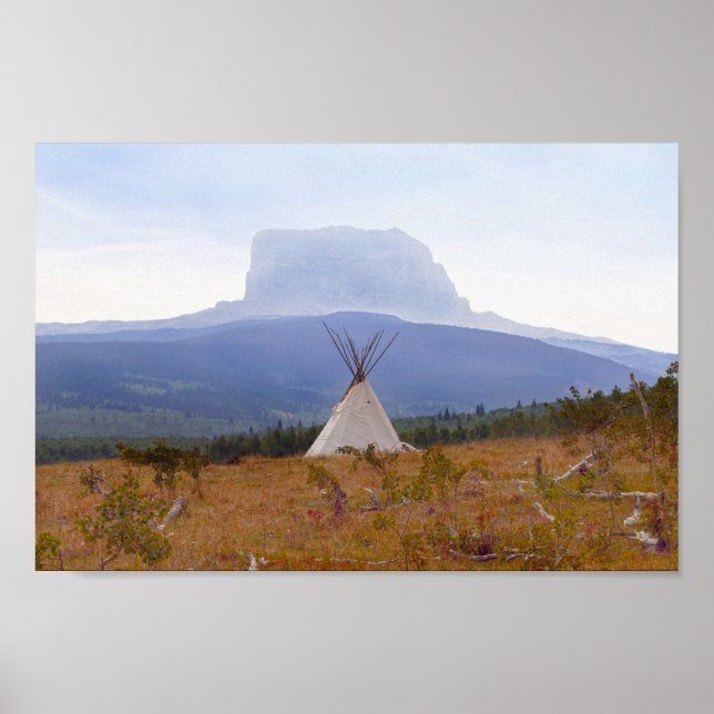 Tipi,Chief Mountain, Glacier National Park Montana Poster (Front)