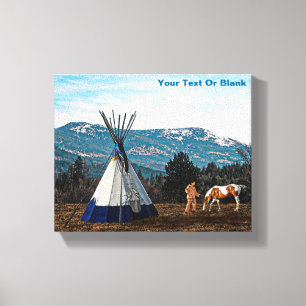 Tipi - Winter Camp Canvas Print
