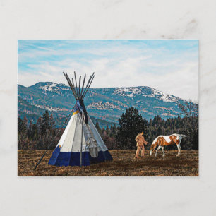 Tipi - Winter Camp Postcard