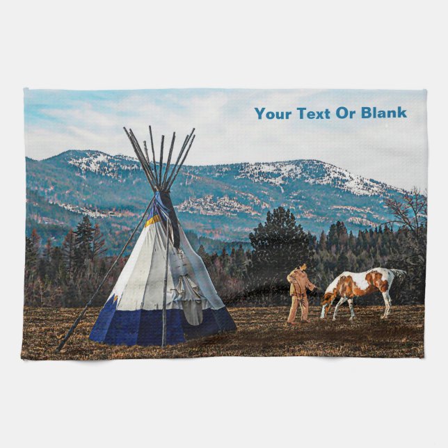 Tipi - Winter Camp Tea Towel (Horizontal)