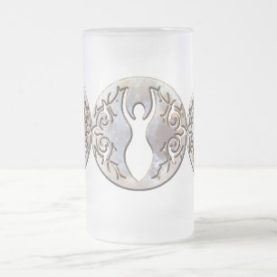 Tiple Moon Moonstone Goddess Frosted Glass Beer Mug